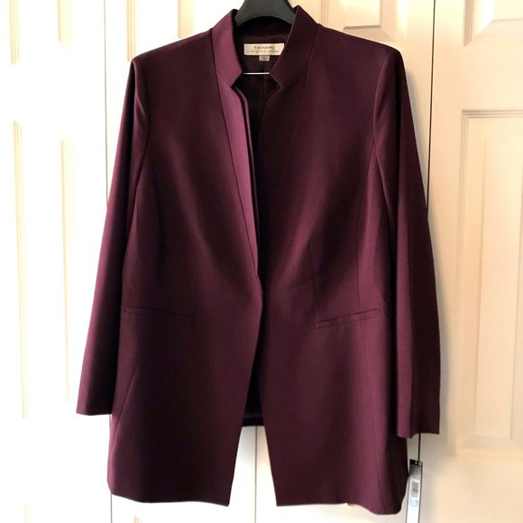 NEW Tahari Plus Double Star Neck Burgundy Pantsuit - Picture 3 of 12